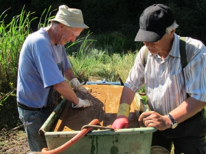 Ausschwemmen der Bodenproben