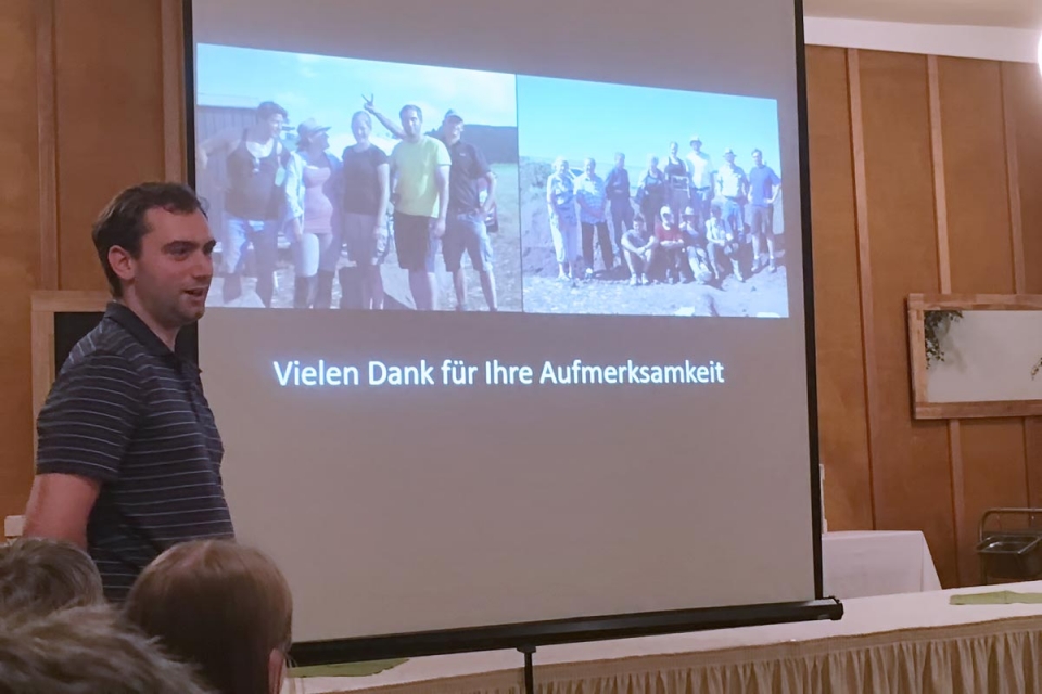 Gabriel Heeren w&auml;hrend des Vortrags